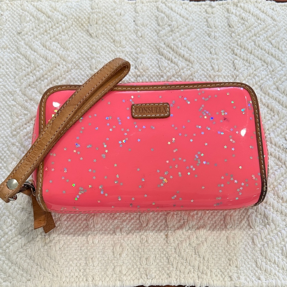Consuela Starry Pink Wristlet Clutch